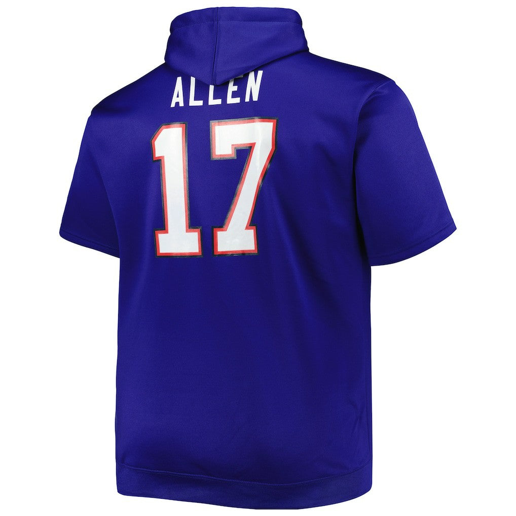 Josh Allen Buffalo Bills Big & Tall Short Sleeve Pullover Hoodie - Royal outlet