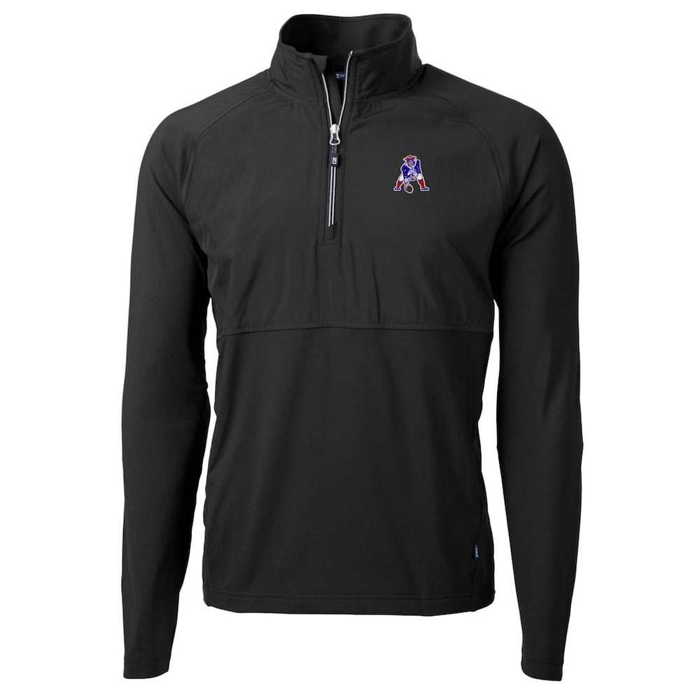 New England Patriots Cutter & Buck Adapt Eco Knit Hybrid Recycled Quarter-Zip Throwback Pullover Top - Black online