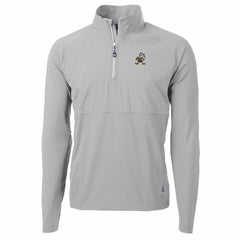 Cleveland Browns Cutter & Buck Adapt Eco Knit Hybrid Recycled Quarter-Zip Throwback Pullover Top - Gray on sale