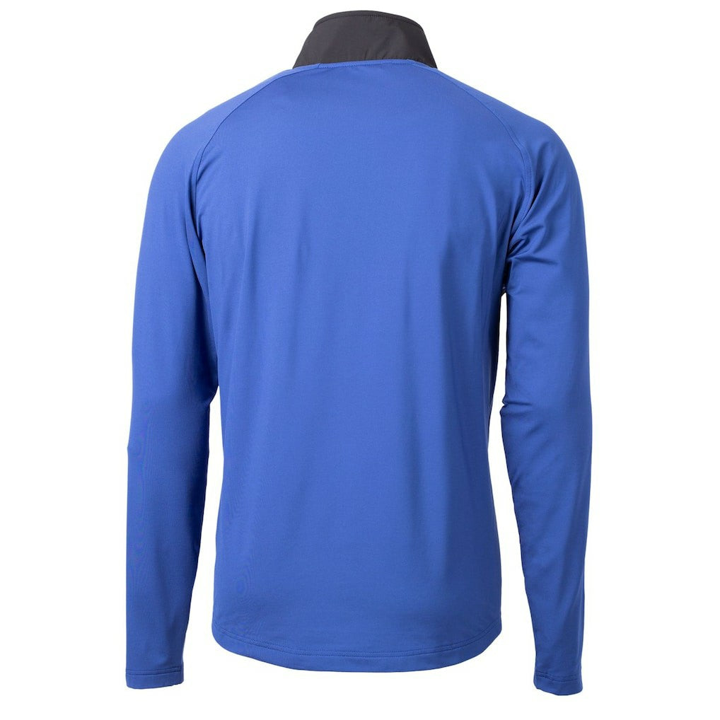 Indianapolis Colts Cutter & Buck Adapt Eco Knit Hybrid Recycled Quarter-Zip Throwback Pullover Top - Royal/Black cheap