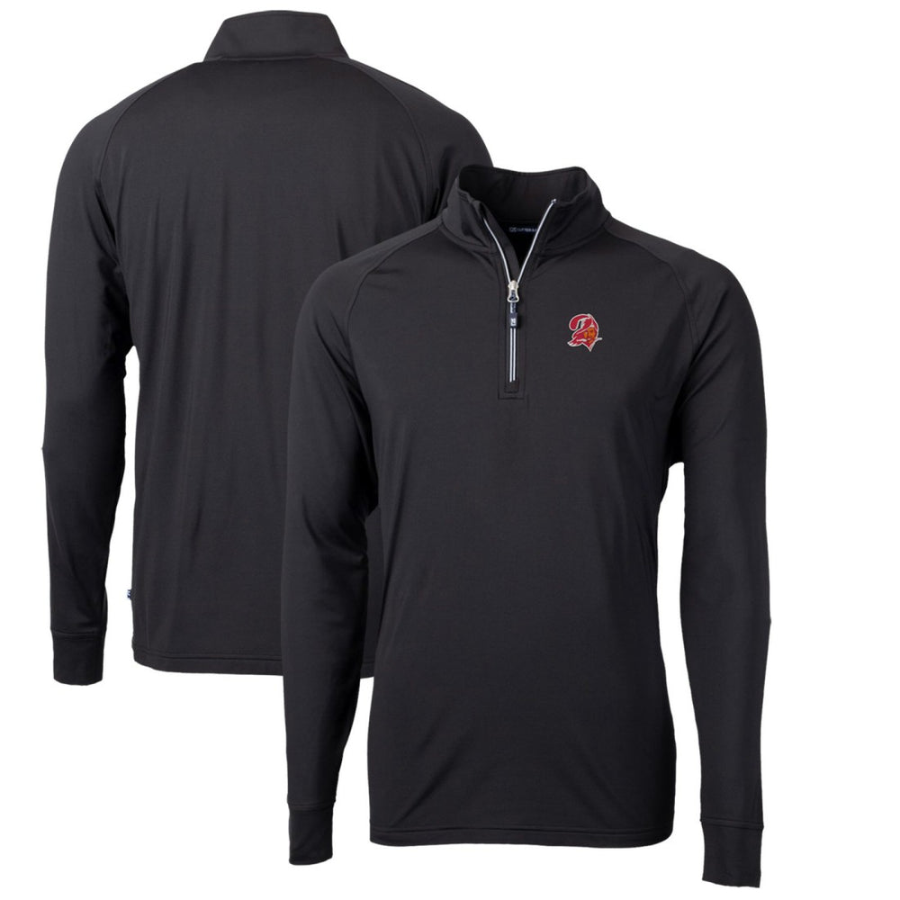 Tampa Bay Buccaneers Cutter & Buck Adapt Eco Knit Stretch Recycled Quarter-Zip Throwback Pullover Top - Black online