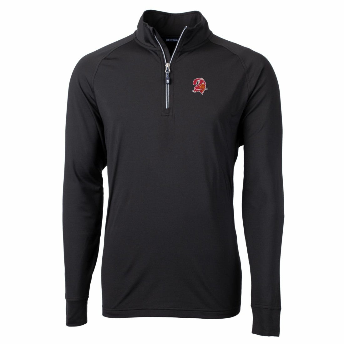 Tampa Bay Buccaneers Cutter & Buck Adapt Eco Knit Stretch Recycled Quarter-Zip Throwback Pullover Top - Black online
