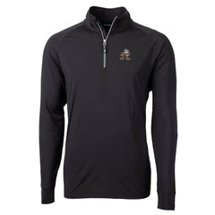 Cleveland Browns Cutter & Buck Adapt Eco Knit Stretch Recycled Quarter-Zip Throwback Pullover Top - Black sale