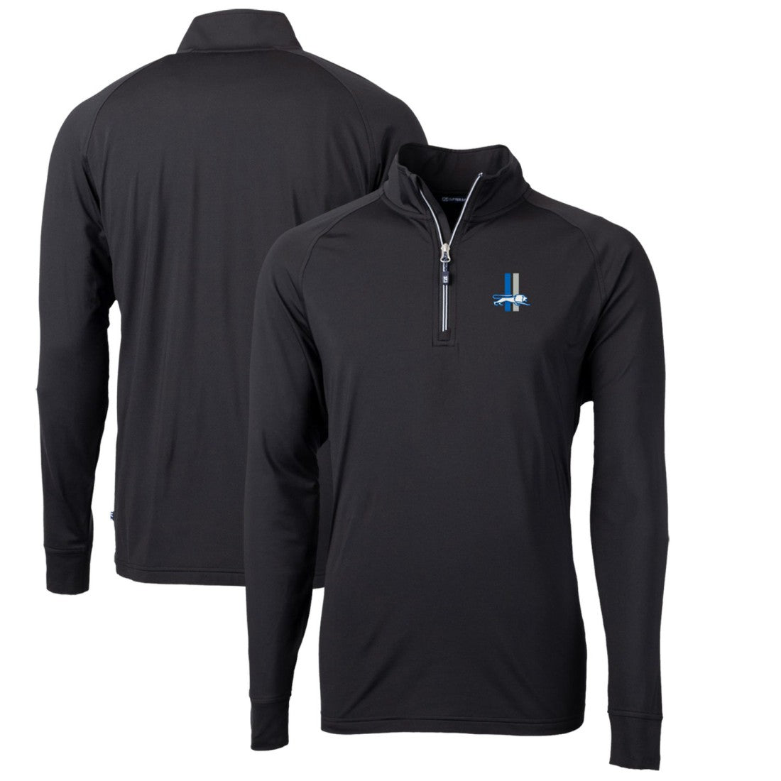 Detroit Lions Cutter & Buck Adapt Eco Knit Stretch Recycled Quarter-Zip Throwback Pullover Top - Black online