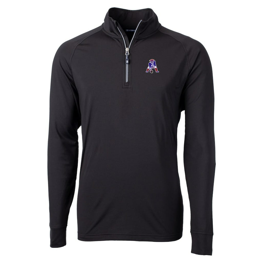 New England Patriots Cutter & Buck Adapt Eco Knit Stretch Recycled Quarter-Zip Throwback Pullover Top - Black online