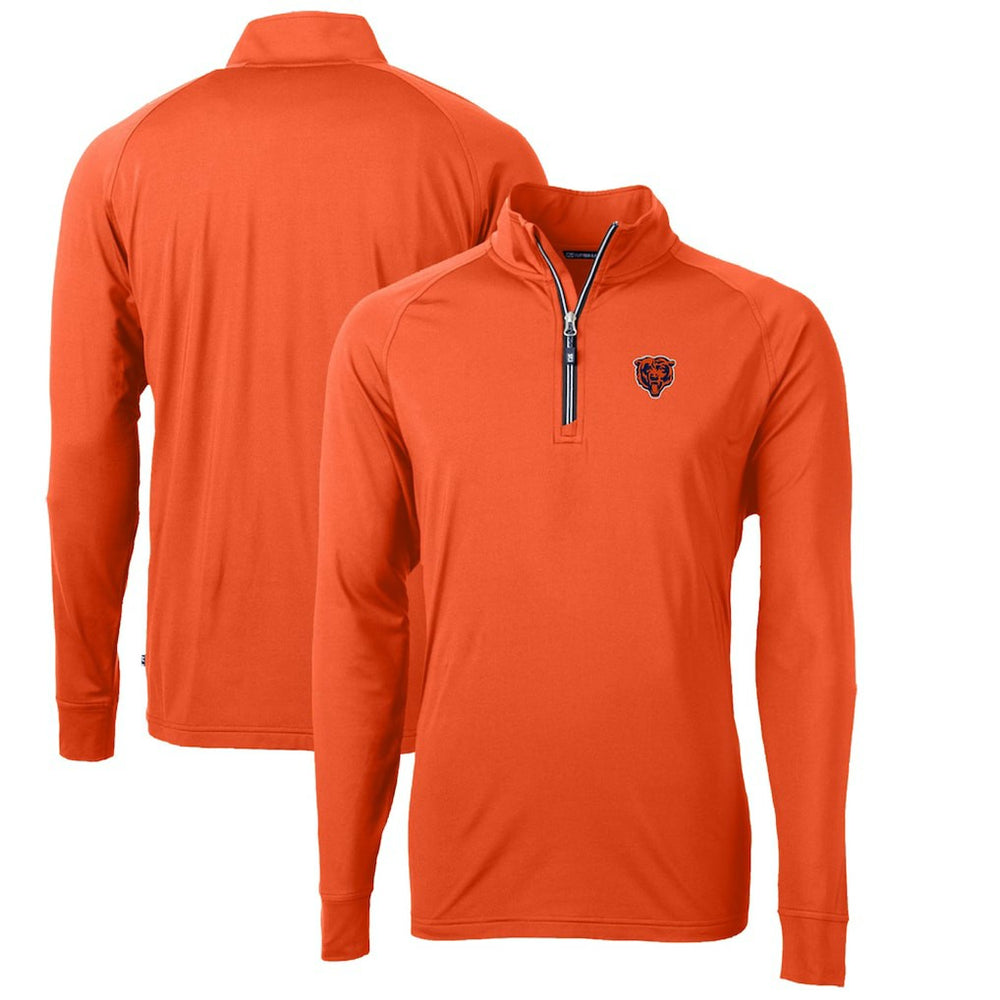 Chicago Bears Cutter & Buck Adapt Eco Knit Stretch Recycled Quarter-Zip Throwback Pullover Top - Orange discount