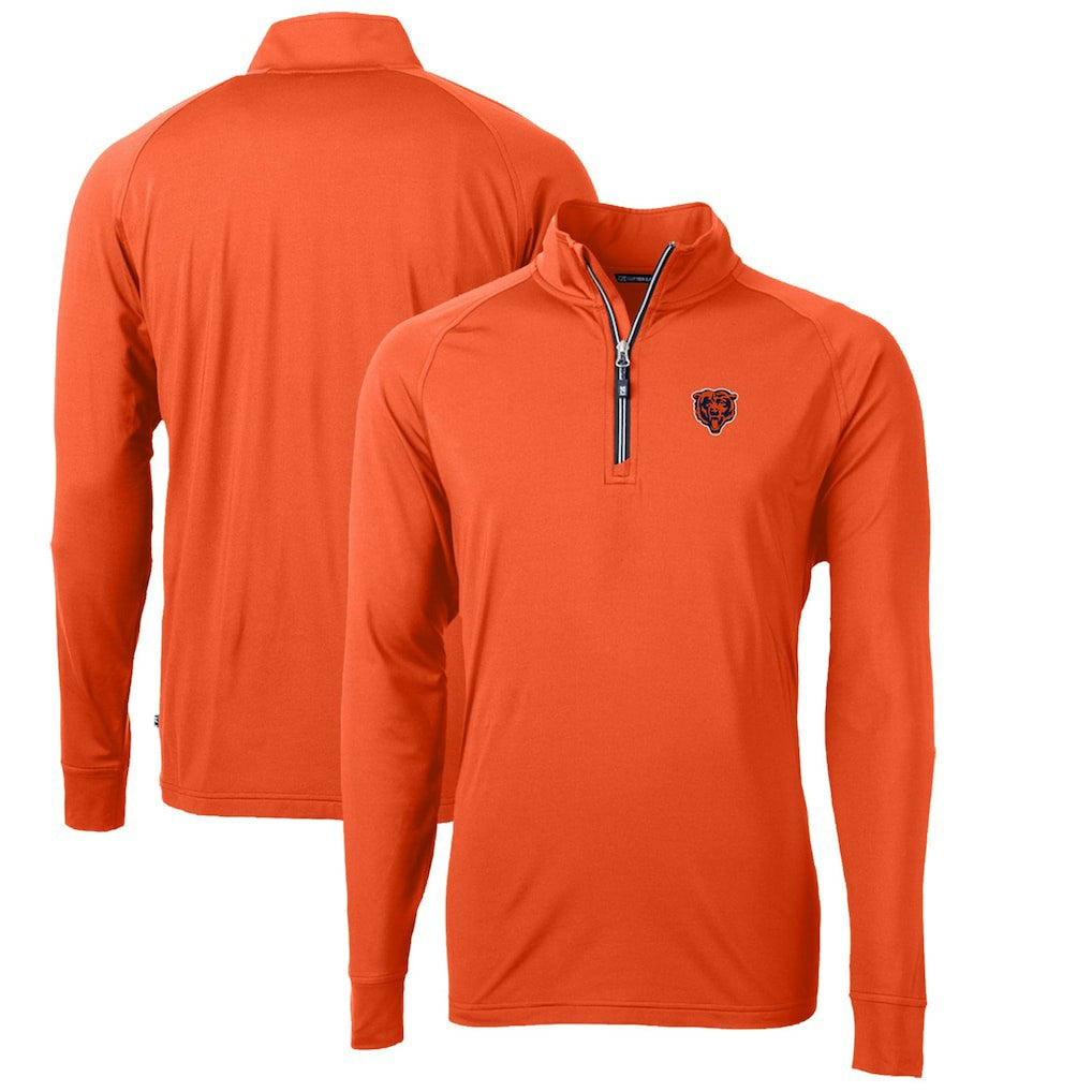 Chicago Bears Cutter & Buck Adapt Eco Knit Stretch Recycled Quarter-Zip Throwback Pullover Top - Orange discount