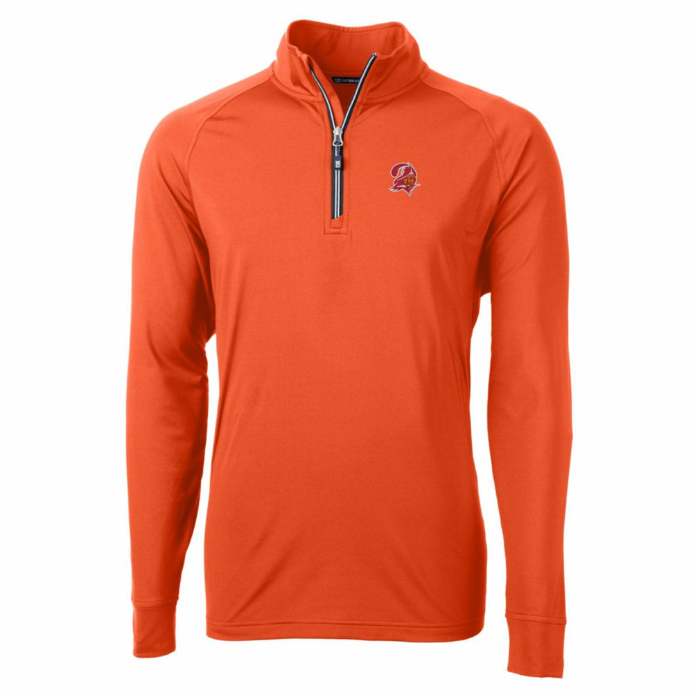 Tampa Bay Buccaneers Cutter & Buck Adapt Eco Knit Stretch Recycled Quarter-Zip Throwback Pullover Top - Orange on sale