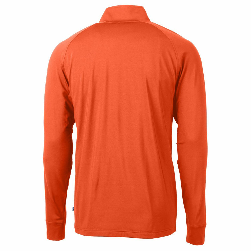 Denver Broncos Cutter & Buck Adapt Eco Knit Stretch Recycled Quarter-Zip Throwback Pullover Top - Orange sale
