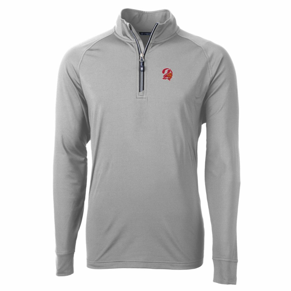 Tampa Bay Buccaneers Cutter & Buck Adapt Eco Knit Stretch Recycled Quarter-Zip Throwback Pullover Top - Pewter online