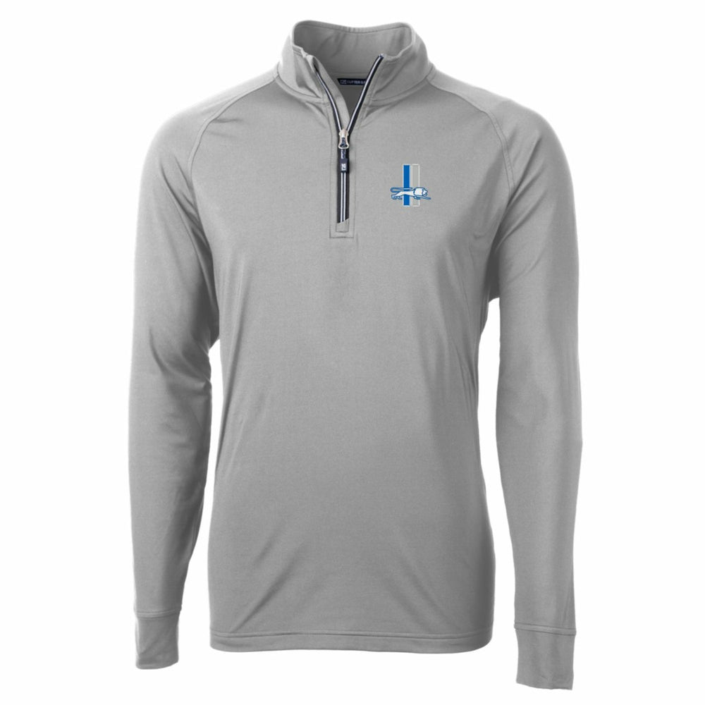 Detroit Lions Cutter & Buck Adapt Eco Knit Stretch Recycled Quarter-Zip Throwback Pullover Top - Gray on sale