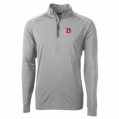 Denver Broncos Cutter & Buck Adapt Eco Knit Stretch Recycled Quarter-Zip Throwback Pullover Top - Gray sale