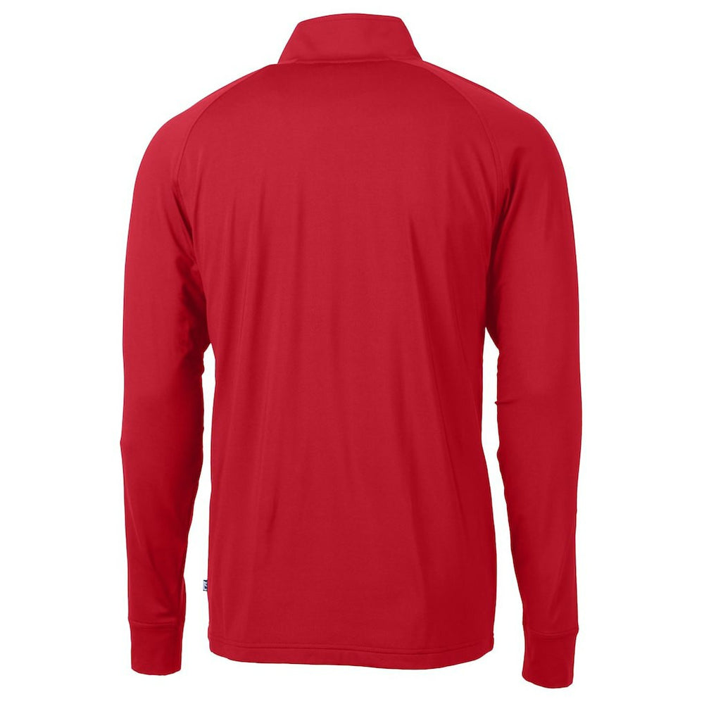 New England Patriots Cutter & Buck Adapt Eco Knit Stretch Recycled Quarter-Zip Throwback Pullover Top - Red outlet