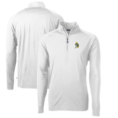 Green Bay Packers Cutter & Buck Adapt Eco Knit Stretch Recycled Quarter-Zip Throwback Pullover Top - White on sale
