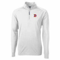 Denver Broncos Cutter & Buck Adapt Eco Knit Stretch Recycled Quarter-Zip Throwback Pullover Top - White on sale