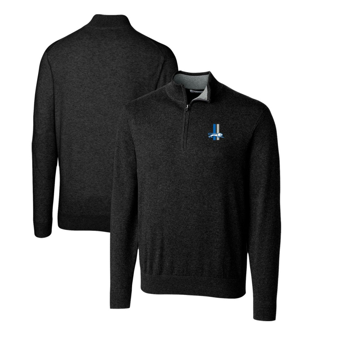 Detroit Lions Cutter & Buck Throwback Logo Lakemont Tri-Blend Quarter-Zip Pullover Sweater - Black cheap