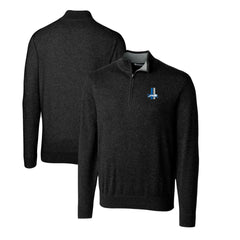 Detroit Lions Cutter & Buck Throwback Logo Lakemont Tri-Blend Quarter-Zip Pullover Sweater - Black cheap