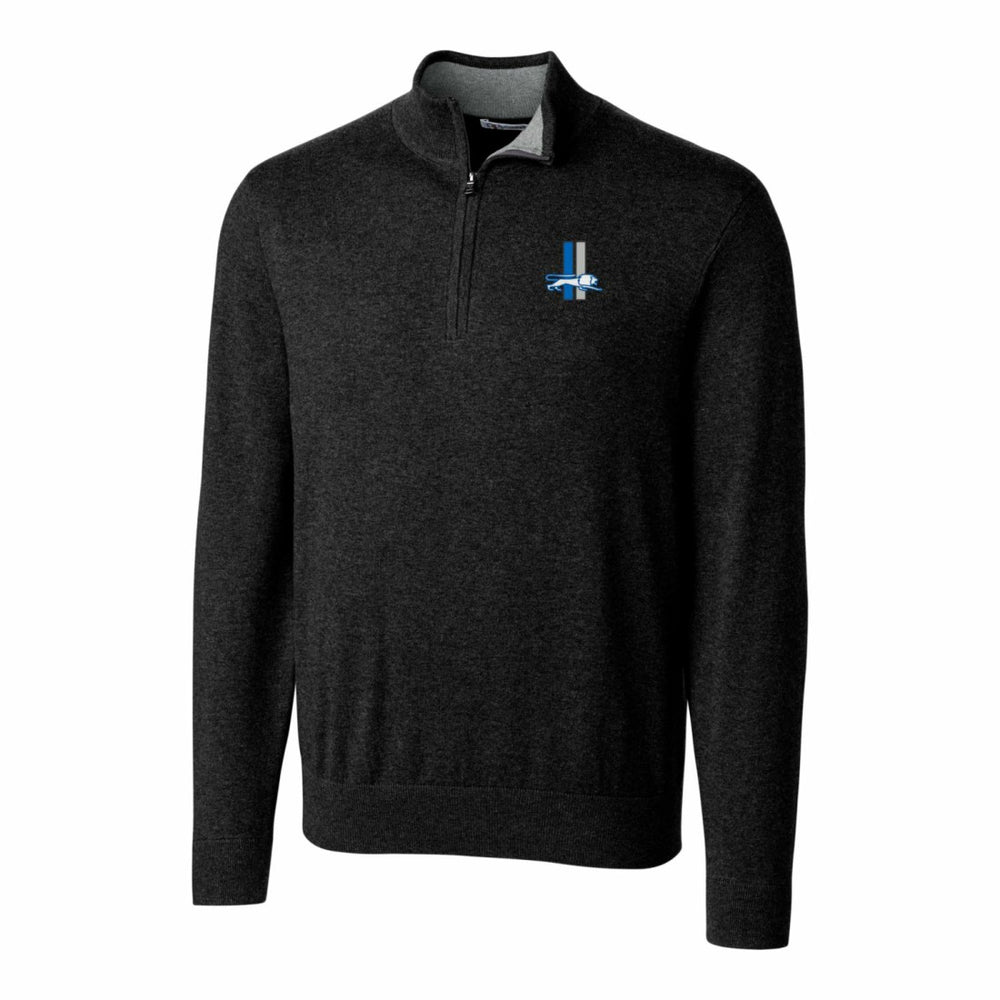 Detroit Lions Cutter & Buck Throwback Logo Lakemont Tri-Blend Quarter-Zip Pullover Sweater - Black cheap