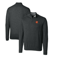 Cincinnati Bengals Cutter & Buck Throwback Logo Lakemont Tri-Blend Quarter-Zip Pullover Sweater - Heather Charcoal cheap