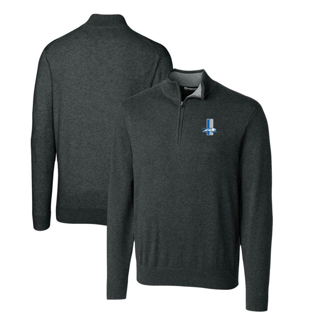 Detroit Lions Cutter & Buck Throwback Logo Lakemont Tri-Blend Quarter-Zip Pullover Sweater - Heather Charcoal outlet