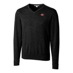 San Francisco 49ers Cutter & Buck Throwback Logo Lakemont Tri-Blend V-Neck Pullover Sweater - Black cheap