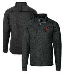 Chicago Bears Cutter & Buck Throwback Logo Mainsail Sweater-Knit Half-Zip Pullover Jacket - Heather Charcoal outlet
