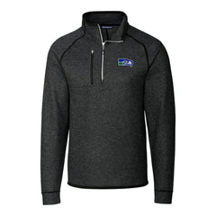 Seattle Seahawks Cutter & Buck Throwback Logo Mainsail Sweater-Knit Half-Zip Pullover Jacket - Heather Charcoal discount