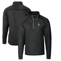 New England Patriots Cutter & Buck Throwback Logo Mainsail Sweater-Knit Half-Zip Pullover Jacket - Heather Charcoal for sale