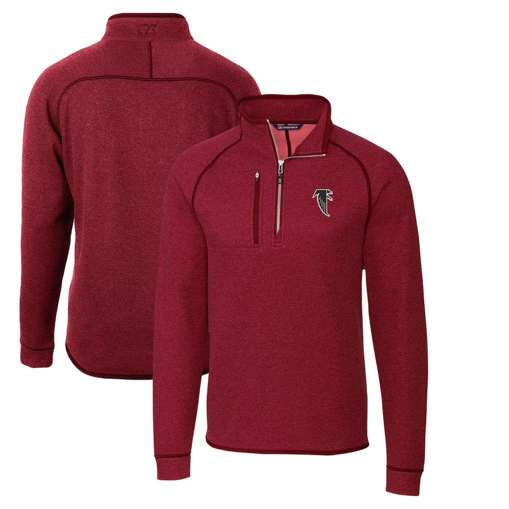 Atlanta Falcons Cutter & Buck Mainsail Sweater-Knit Half-Zip Pullover Jacket - Red outlet