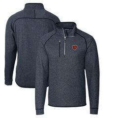 Chicago Bears Cutter & Buck Throwback Logo Mainsail Sweater-Knit Half-Zip Pullover Jacket - Heather Navy outlet