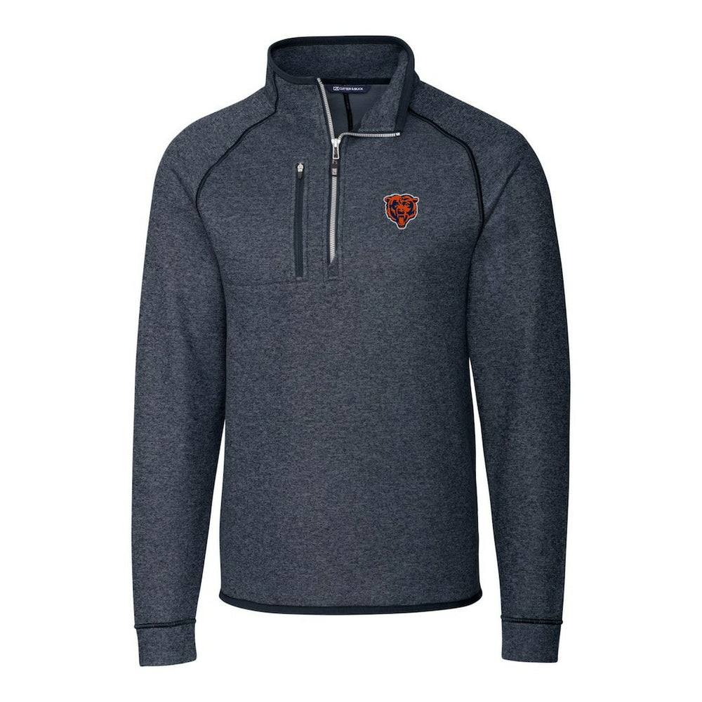 Chicago Bears Cutter & Buck Throwback Logo Mainsail Sweater-Knit Half-Zip Pullover Jacket - Heather Navy outlet