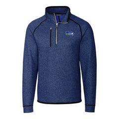 Seattle Seahawks Cutter & Buck Throwback Logo Mainsail Sweater-Knit Half-Zip Pullover Jacket - Heather Royal outlet