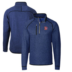 Denver Broncos Cutter & Buck Throwback Logo Mainsail Sweater-Knit Half-Zip Pullover Jacket - Heather Royal for sale
