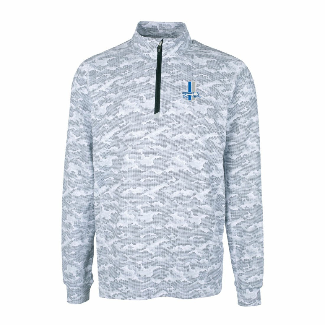 Detroit Lions Cutter & Buck Throwback Logo Traverse Camo Print Stretch Quarter-Zip Pullover Top - Charcoal online