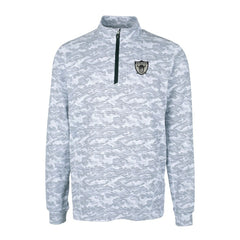 Las Vegas Raiders Cutter & Buck Throwback Logo Traverse Camo Print Stretch Quarter-Zip Pullover Top - Charcoal sale