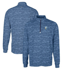 Los Angeles Chargers Cutter & Buck Throwback Logo Traverse Camo Print Stretch Quarter-Zip Pullover Top - Navy on sale