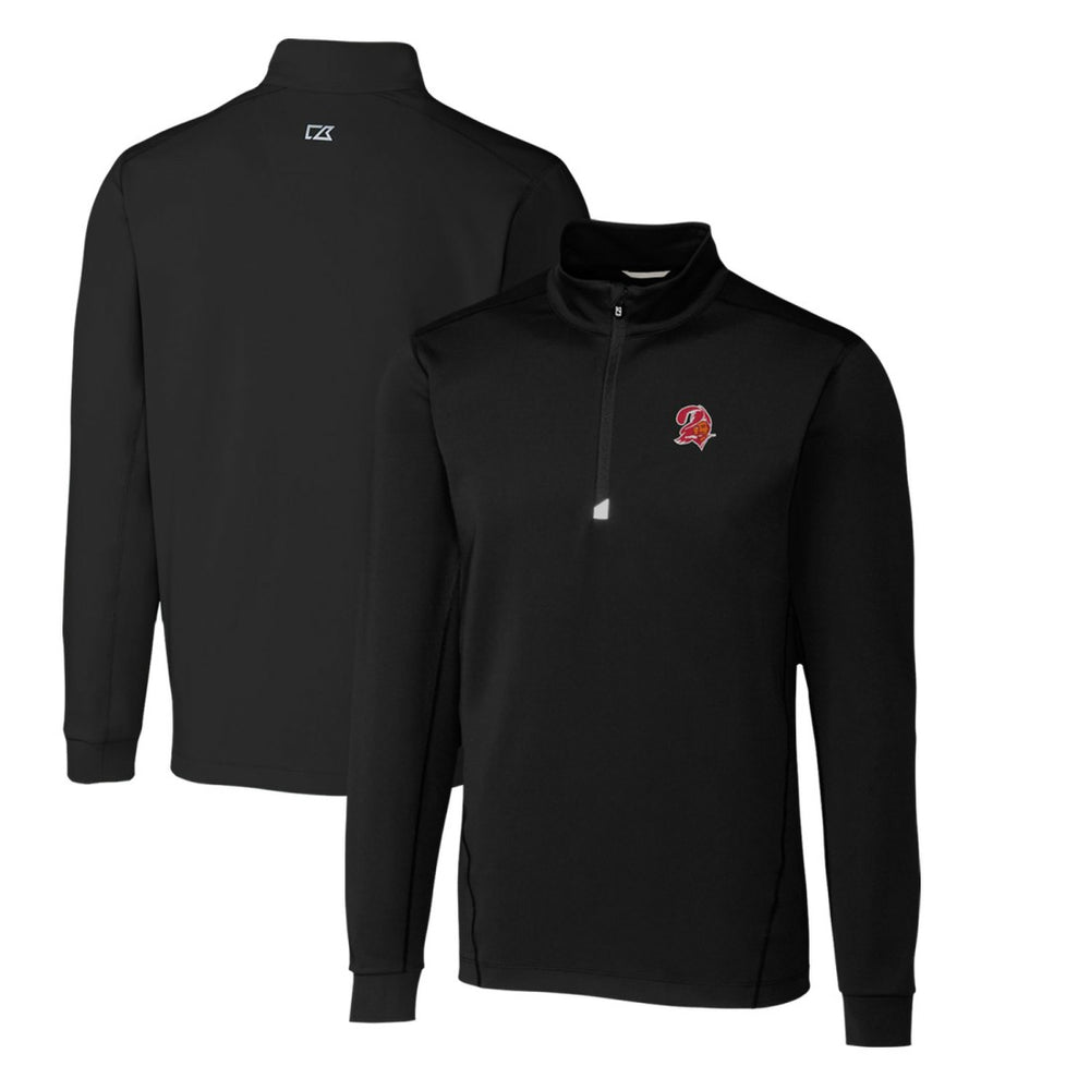 Tampa Bay Buccaneers Cutter & Buck Throwback Logo Traverse Stretch Quarter-Zip Pullover Top - Black discount