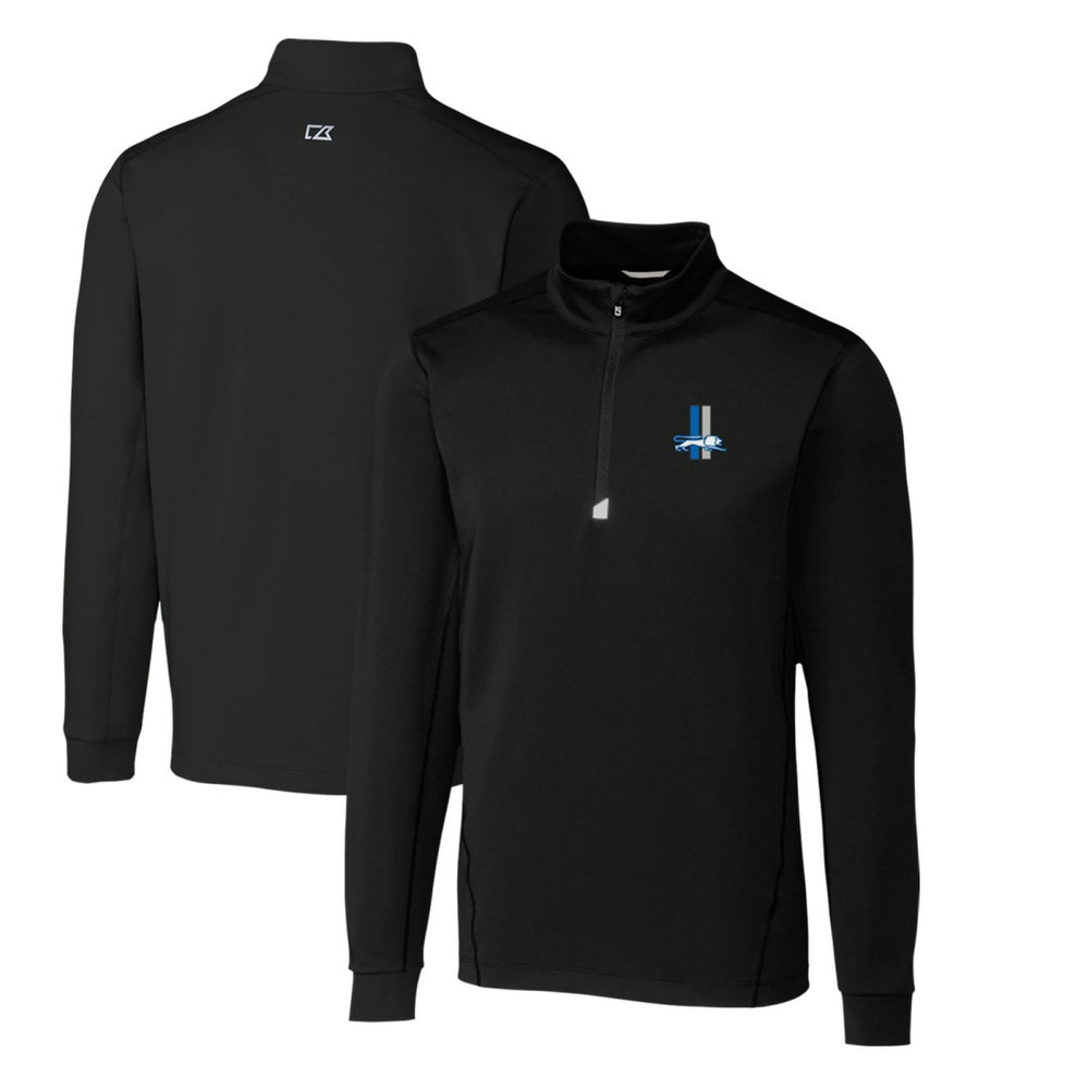 Detroit Lions Cutter & Buck Throwback Logo Traverse Stretch Quarter-Zip Pullover Top - Black sale