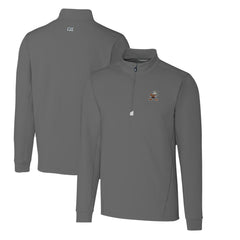 Cleveland Browns Cutter & Buck Throwback Logo Traverse Stretch Quarter-Zip Pullover Top - Steel discount