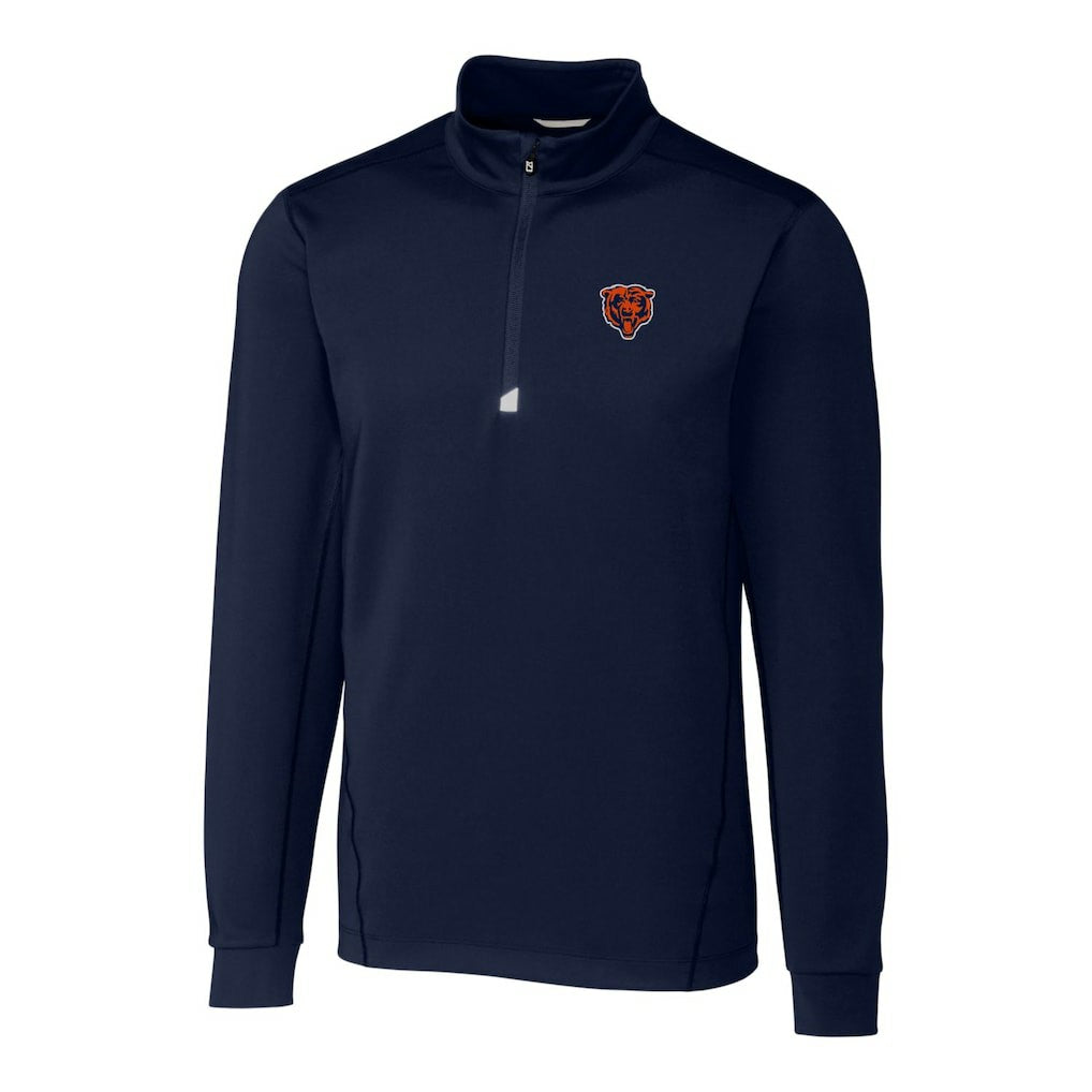 Chicago Bears Cutter & Buck Throwback Logo Traverse Stretch Quarter-Zip Pullover Top - Navy for sale