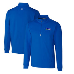 Seattle Seahawks Cutter & Buck Throwback Logo Traverse Stretch Quarter-Zip Pullover Top - Royal on sale