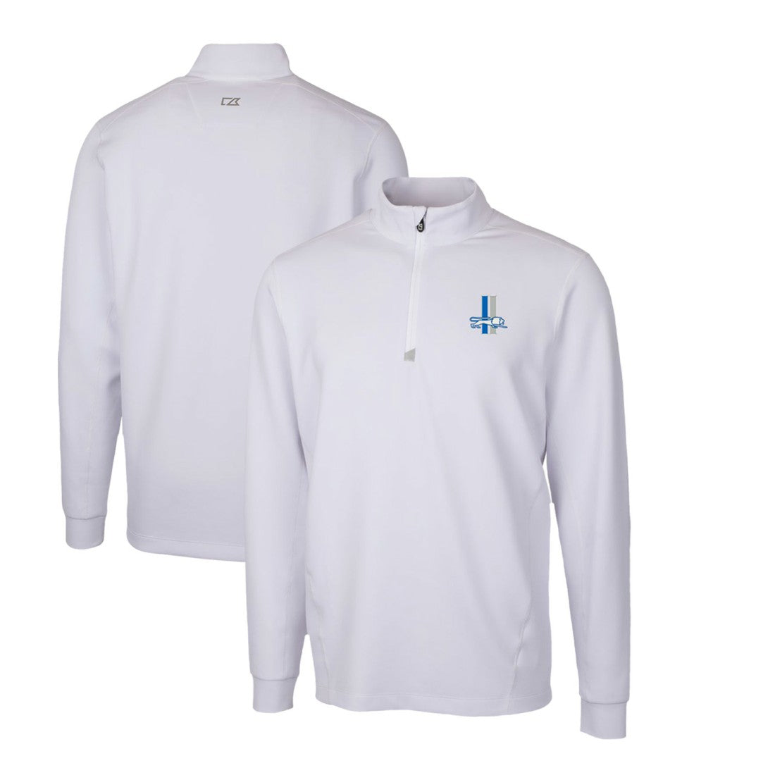 Detroit Lions Cutter & Buck Throwback Logo Traverse Stretch Quarter-Zip Pullover Top - White cheap