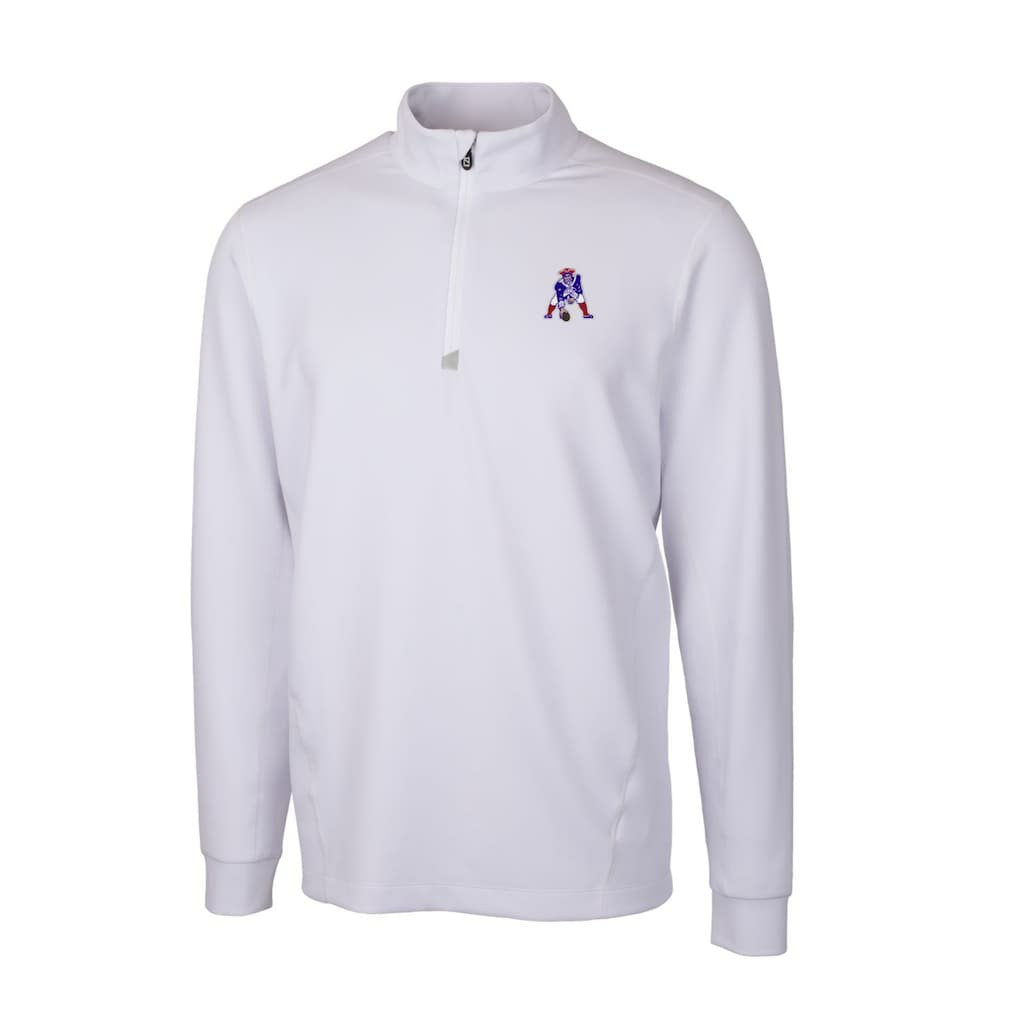 New England Patriots Cutter & Buck Throwback Logo Traverse Stretch Quarter-Zip Pullover Top - White outlet