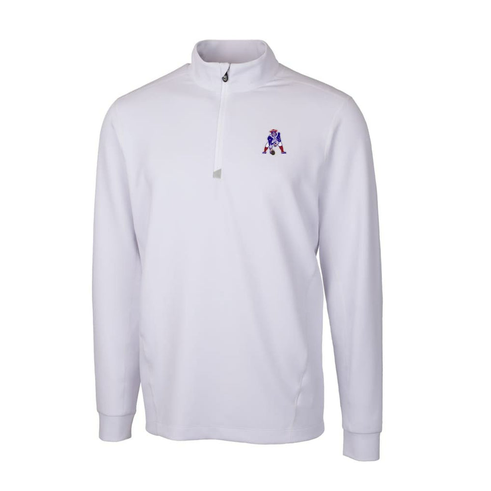 New England Patriots Cutter & Buck Throwback Logo Traverse Stretch Quarter-Zip Pullover Top - White outlet