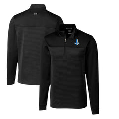 Detroit Lions Cutter & Buck Throwback Logo Traverse Stripe Stretch Quarter-Zip Pullover Top - Black sale