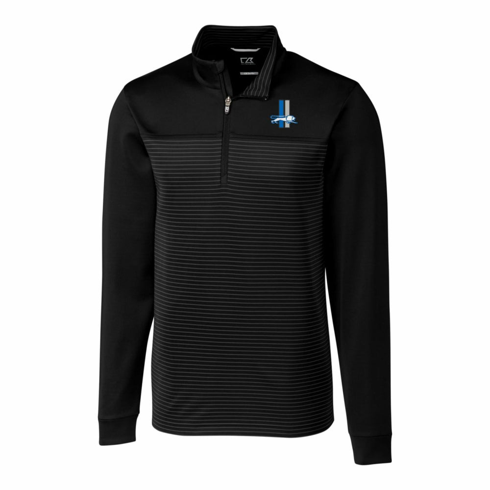 Detroit Lions Cutter & Buck Throwback Logo Traverse Stripe Stretch Quarter-Zip Pullover Top - Black sale