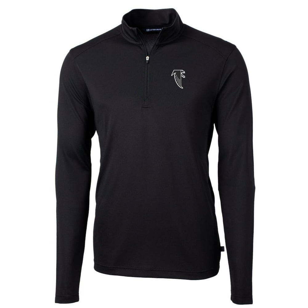 Atlanta Falcons Cutter & Buck Throwback Logo Virtue Eco Pique Recycled Quarter-Zip Pullover Top - Black discount