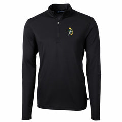 Green Bay Packers Cutter & Buck Throwback Logo Virtue Eco Pique Recycled Quarter-Zip Pullover Top - Black cheap