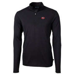 San Francisco 49ers Cutter & Buck Throwback Logo Virtue Eco Pique Recycled Quarter-Zip Pullover Top - Black cheap
