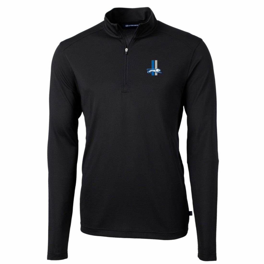 Detroit Lions Cutter & Buck Throwback Logo Virtue Eco Pique Recycled Quarter-Zip Pullover Top - Black on sale